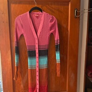 STAUD Multicolor Long Sleeve Dress